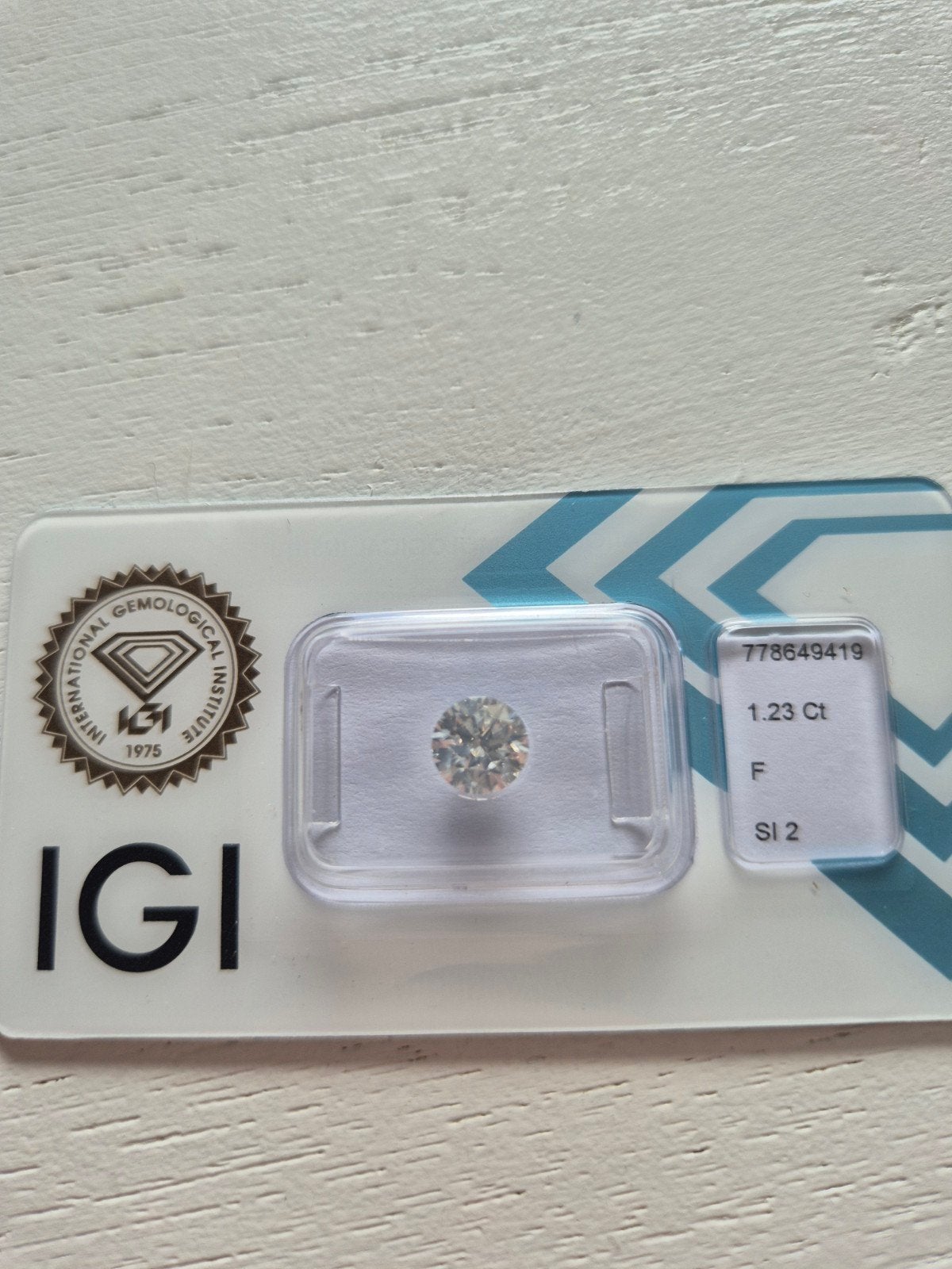 Natuurlijke Diamant 1.23 Ct F SI2 IGI Gecertificeerd, Ophalen of Verzenden, Nieuw
