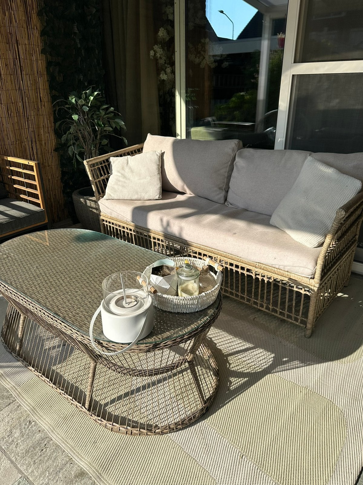 Loungeset, Ophalen, Zo goed als nieuw, Kunststof, Bank