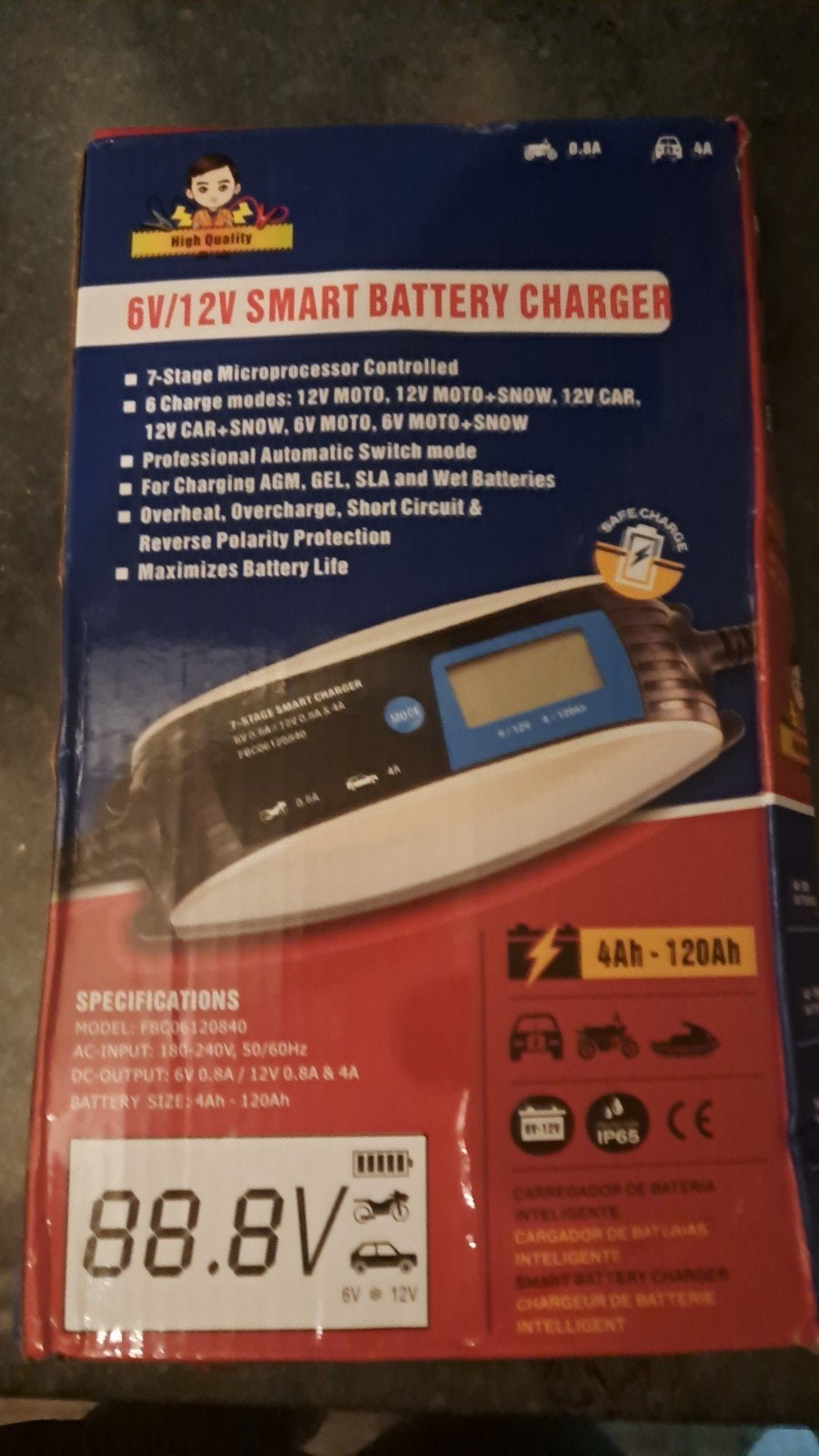6V/12V Smart Battery Charger, Auto-onderdelen, Ophalen of Verzenden, Nieuw, Smart