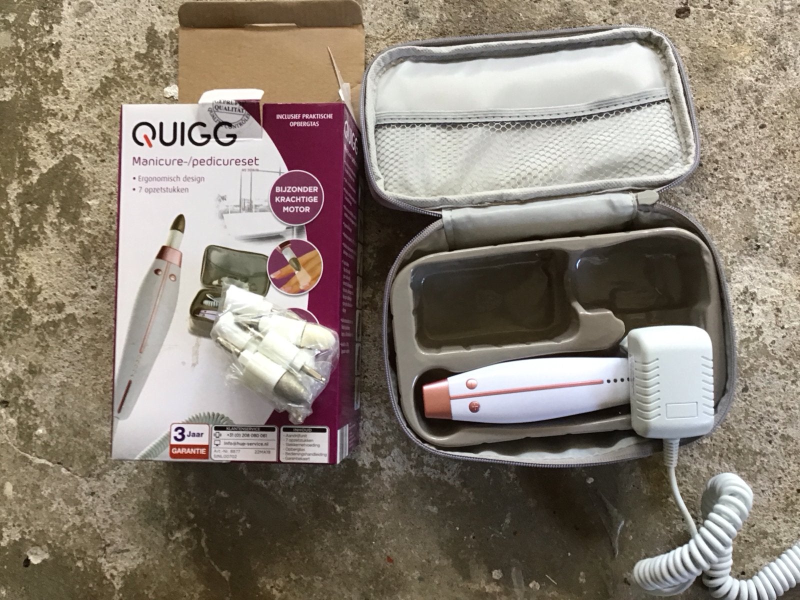 Quigg Manicure-/Pedicureset met 7 opzetstukken, Ophalen of Verzenden, Nieuw, Overige typen