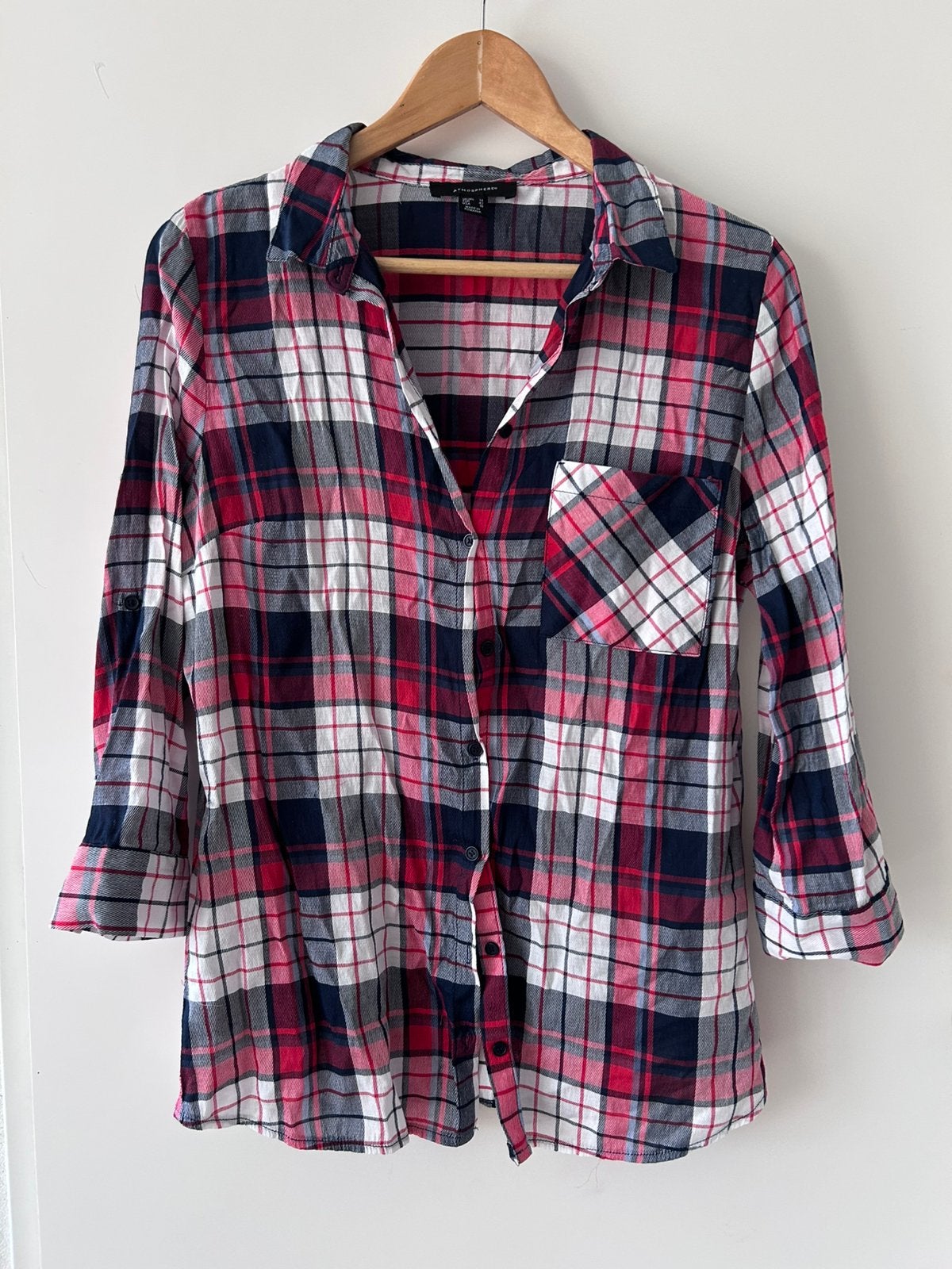 Dames Ruit blouse, Kleding | Dames, Blouses en Tunieken, Ophalen of Verzenden, Zo goed als nieuw, Maat 42/44 (L), Blauw
