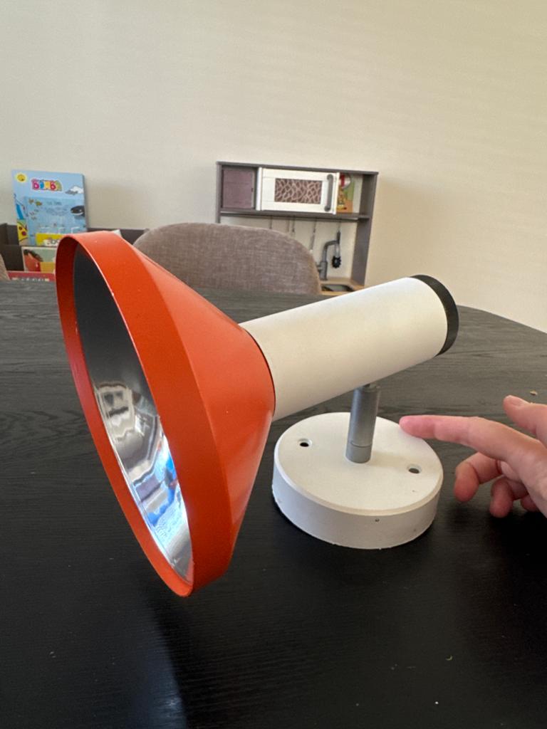 Vintage Philips wand/plafondspot oranje jaren 70, Ophalen of Verzenden