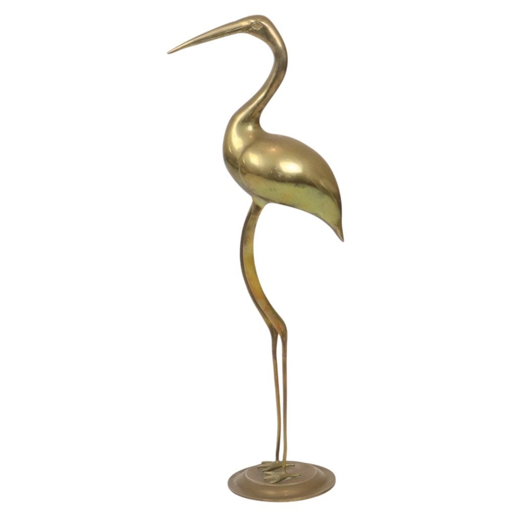 Grote Messing Kraanvogel XL Hollywood Regency Design 61cm, Antiek en Kunst, Ophalen of Verzenden