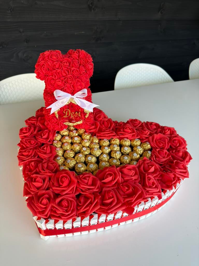 Luxe chocolade hart met ferrero & rozen - perfect cadeau!, Ophalen, Nieuw
