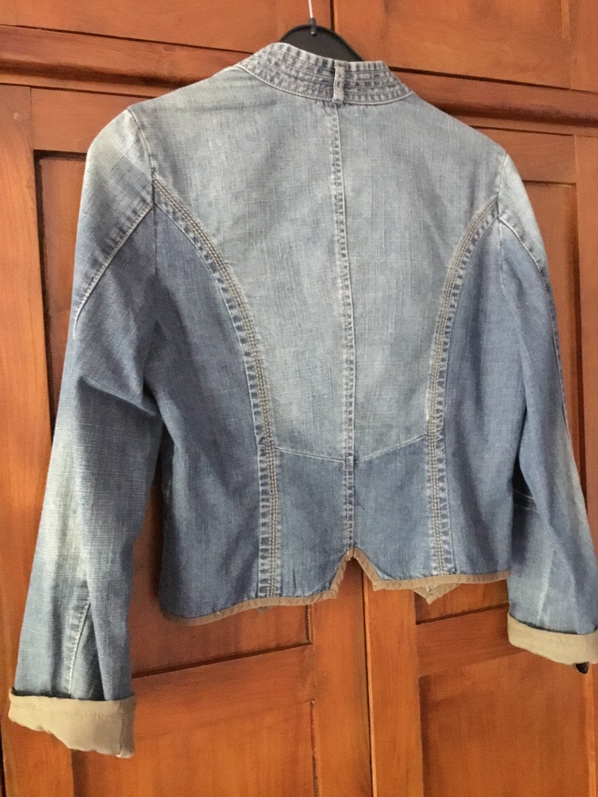 Vintage Spijkerjasje Maat 38 met Unieke Sluiting, maat 38, Ophalen of Verzenden, Gedragen, Maat 38/40 (M), Blauw