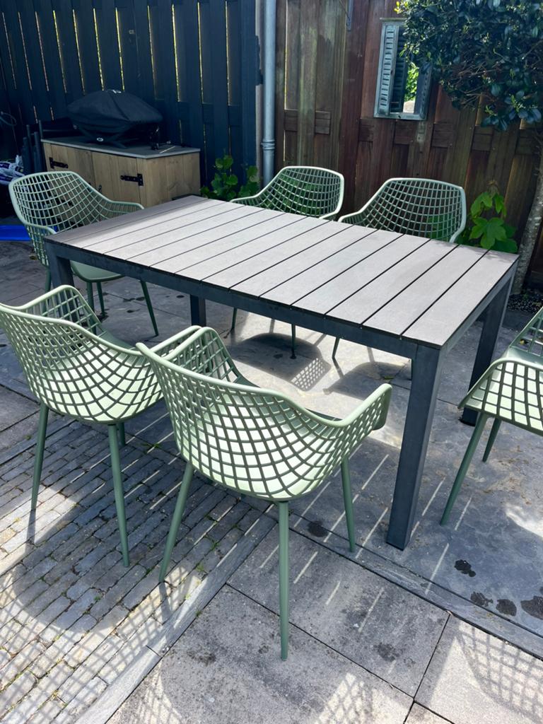 Antraciet tuintafel Bellagio, Tuin en Terras, Tuintafels, Ophalen, Zo goed als nieuw, Rechthoekig, Overige materialen