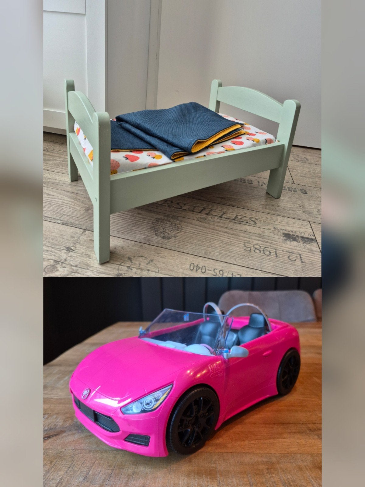 Poppenbed en Barbie cabriolet auto, Ophalen, Zo goed als nieuw, Barbie