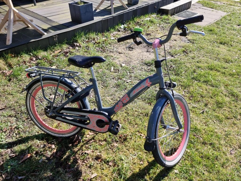 Alpina kinderfiets 20 inch - Grijs met roze accenten, Ophalen of Verzenden, Gebruikt, 16 tot 20 inch, Alpina