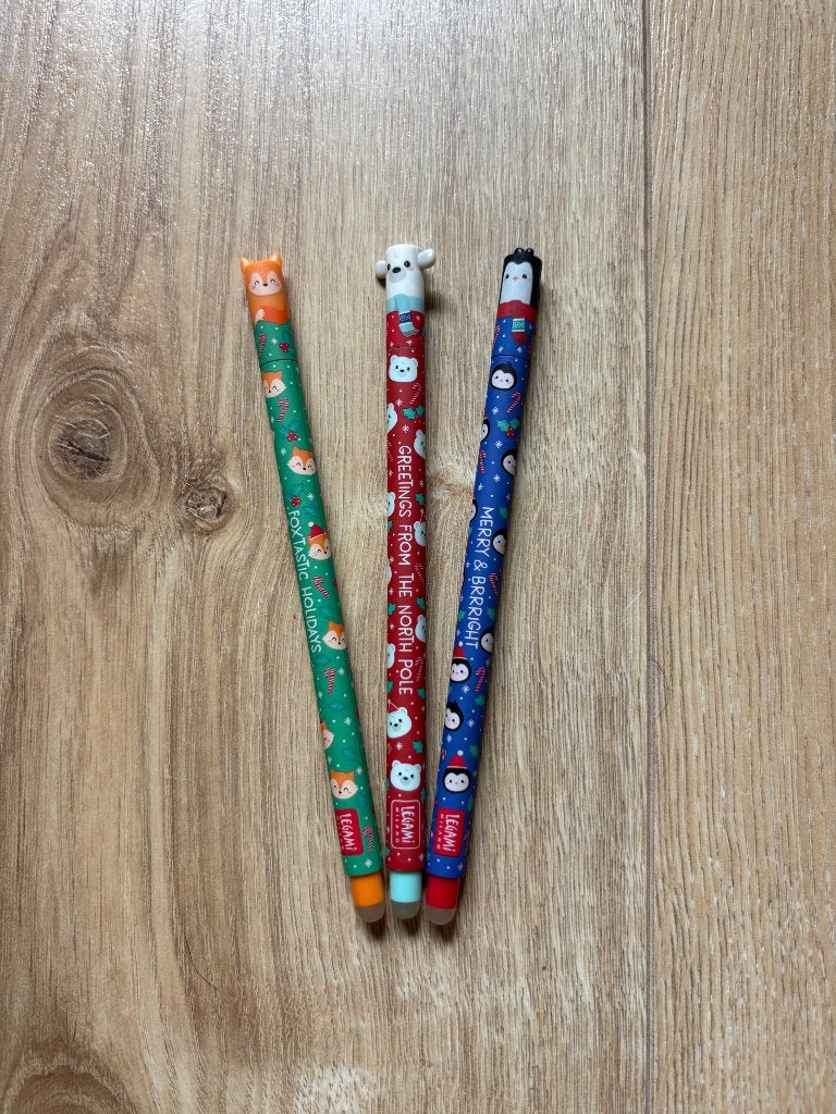 Legami uitgumbare pennen kerst set, Diversen, Schrijfwaren, Ophalen of Verzenden, Zo goed als nieuw