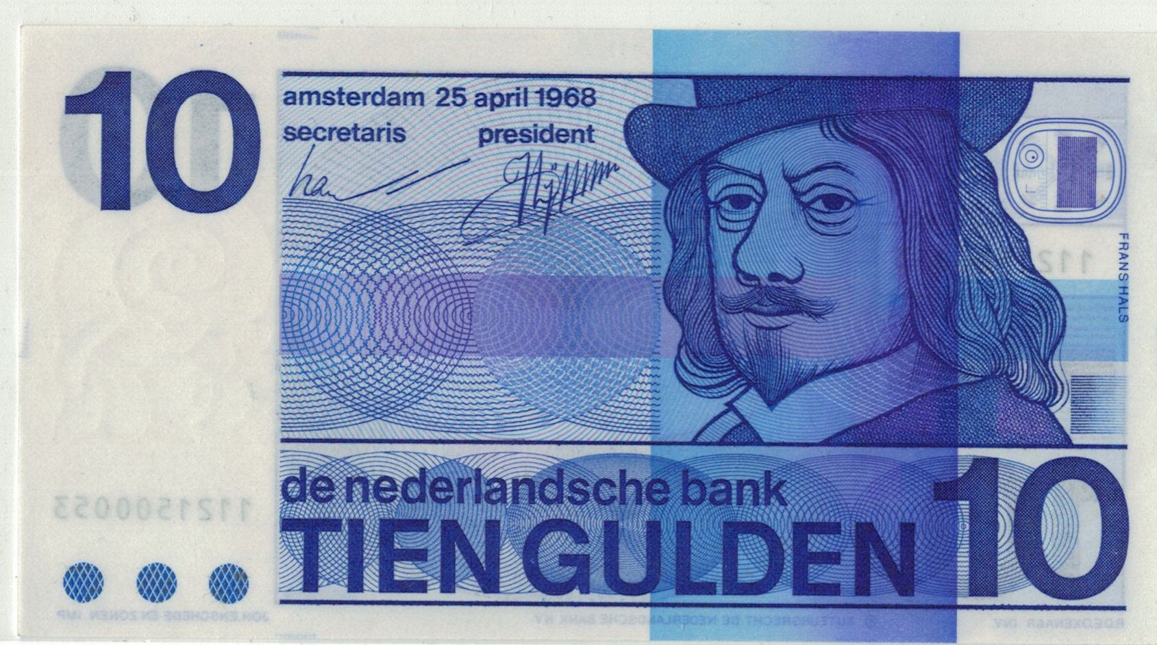 10 Gulden Frans Hals 1968, Verzenden, 10 gulden