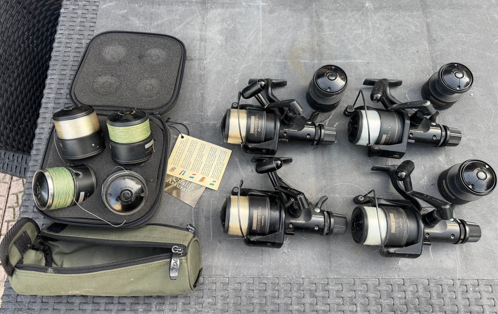 Shimano GT4000 Baitrunners + spoelen, Watersport en Boten, Ophalen, Gebruikt, Molen
