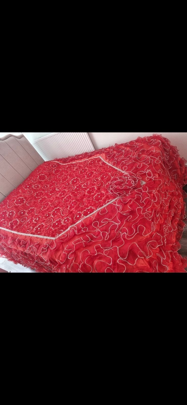 Rood sprei met zilveren details, Ophalen, Overige merken, Zo goed als nieuw, Rood