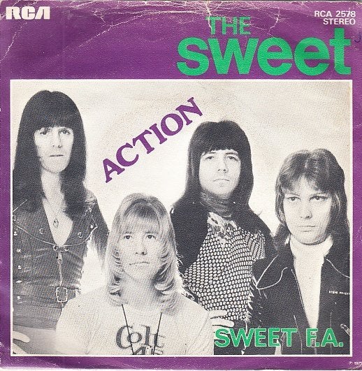 the sweet - action ( glam rock / 1975), Gebruikt, 7 inch, Ophalen of Verzenden, Fotohoes