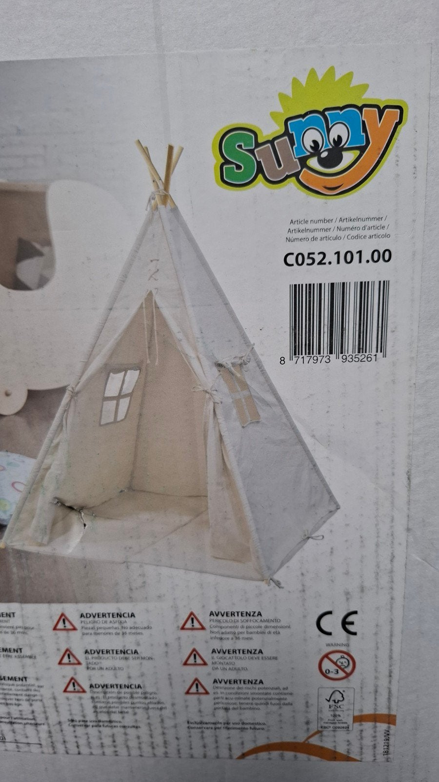 Teepee tent Sunny, Ophalen of Verzenden, Zo goed als nieuw, Overige materialen