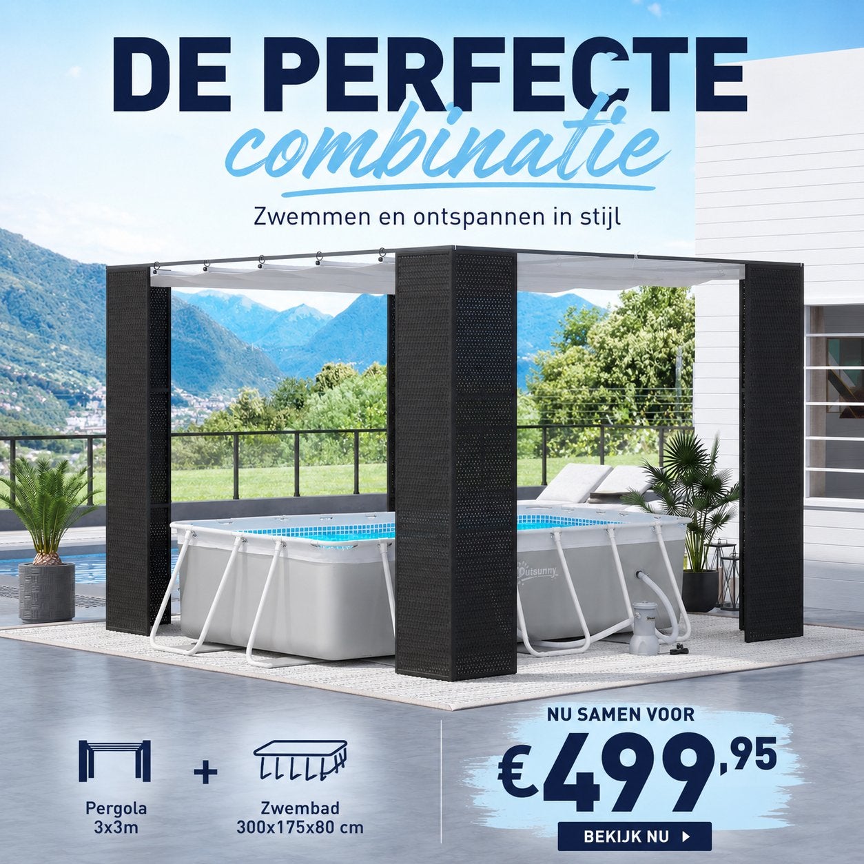Pergola + Zwembad – Nu samen voor slechts €499,95!, Ophalen of Verzenden, Zo goed als nieuw, Luchtreiniger