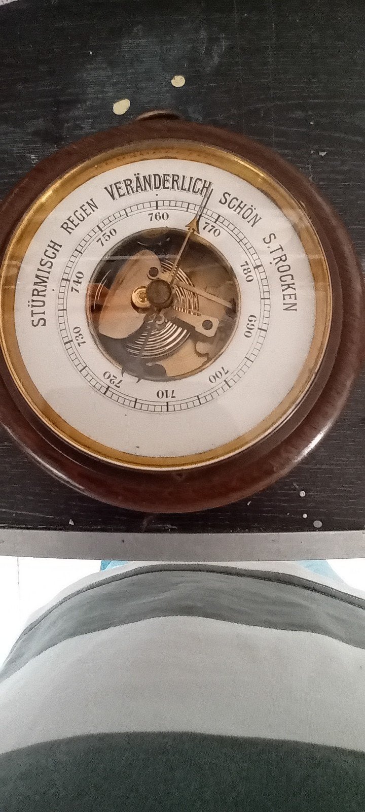 Leuke ronde vintage barometer. Duits, Ophalen of Verzenden, Gebruikt, Barometer