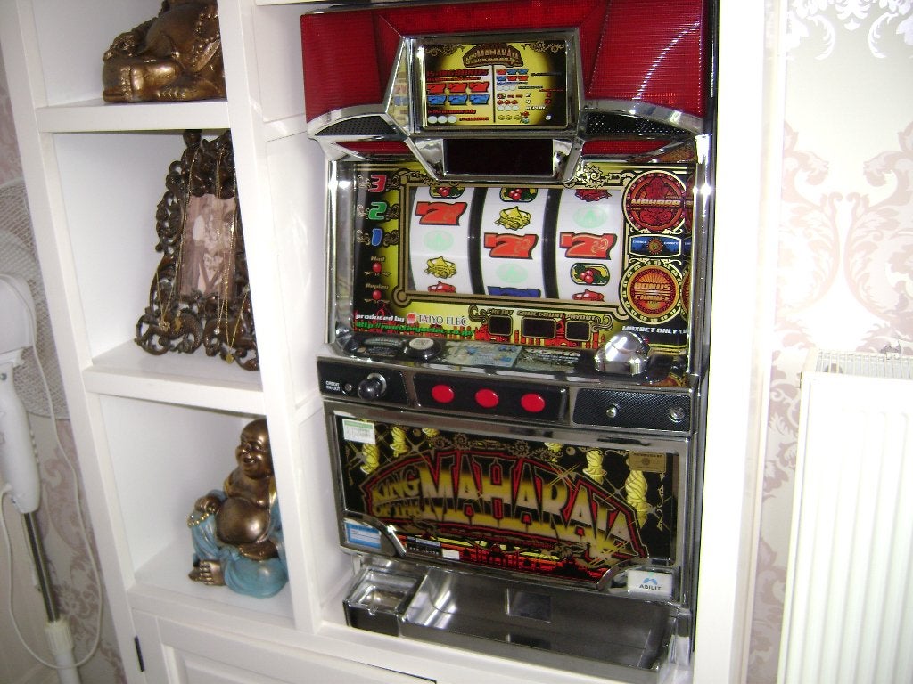 King of The Maharaia Pachislo gokkast.., Verzamelen, Automaten | Gokkasten en Fruitautomaten, Gulden, Ophalen, Gebruikt