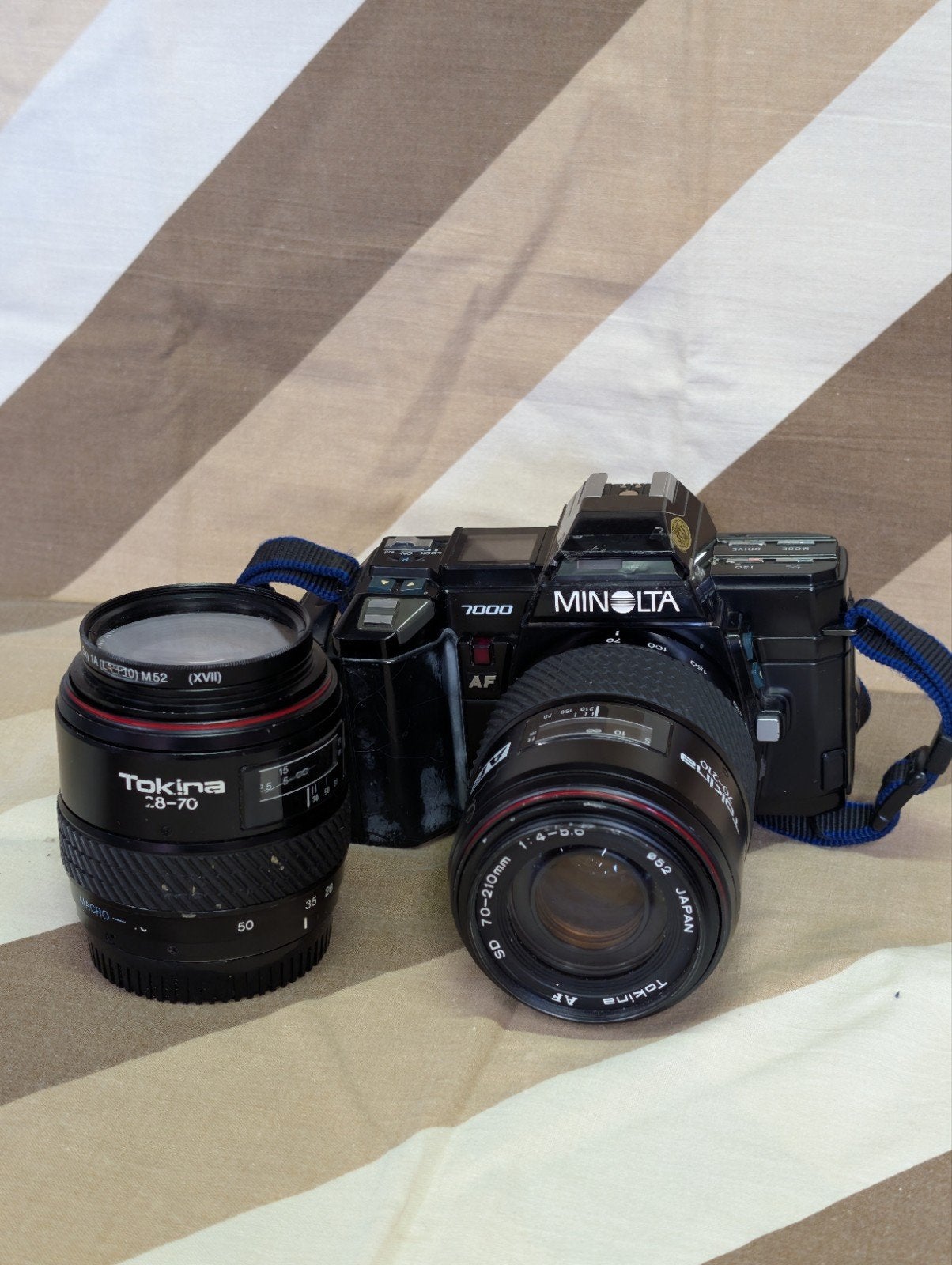 Minolta 7000 spiegelreflexcamera met Tokina lenzen, Ophalen of Verzenden, Gebruikt, Spiegelreflex, Minolta