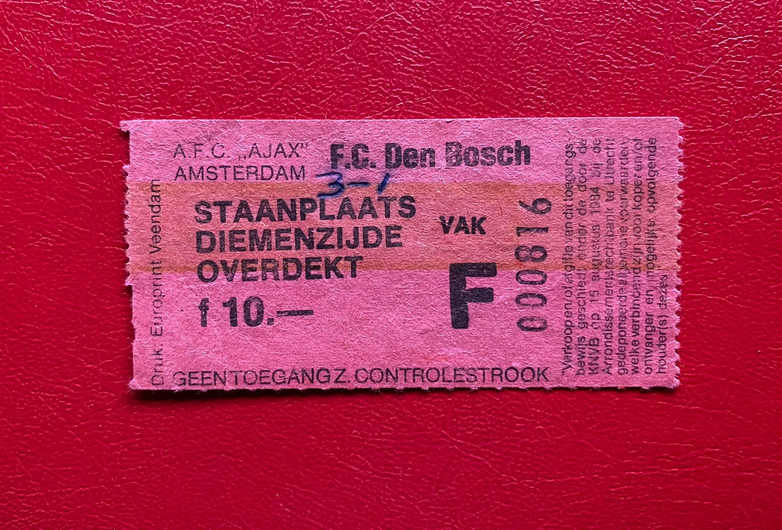 Ajax ticket (9 nov 1986) – "De Omhaal van Marco van Basten", Ophalen of Verzenden, Ajax