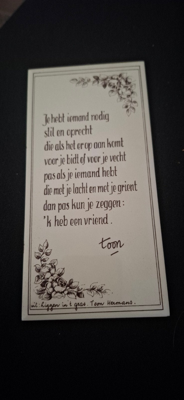 Tegel Toon Hermans je heb iemand nodig
in goede staat, Ophalen of Verzenden