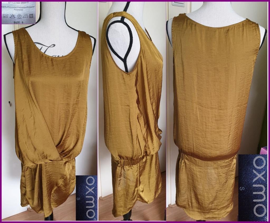 OXMO mosterdkleurige tuniek/jurk maat S zgan, Kleding | Dames, Oxmox, Ophalen of Verzenden, Zo goed als nieuw, Maat 38/40 (M)
