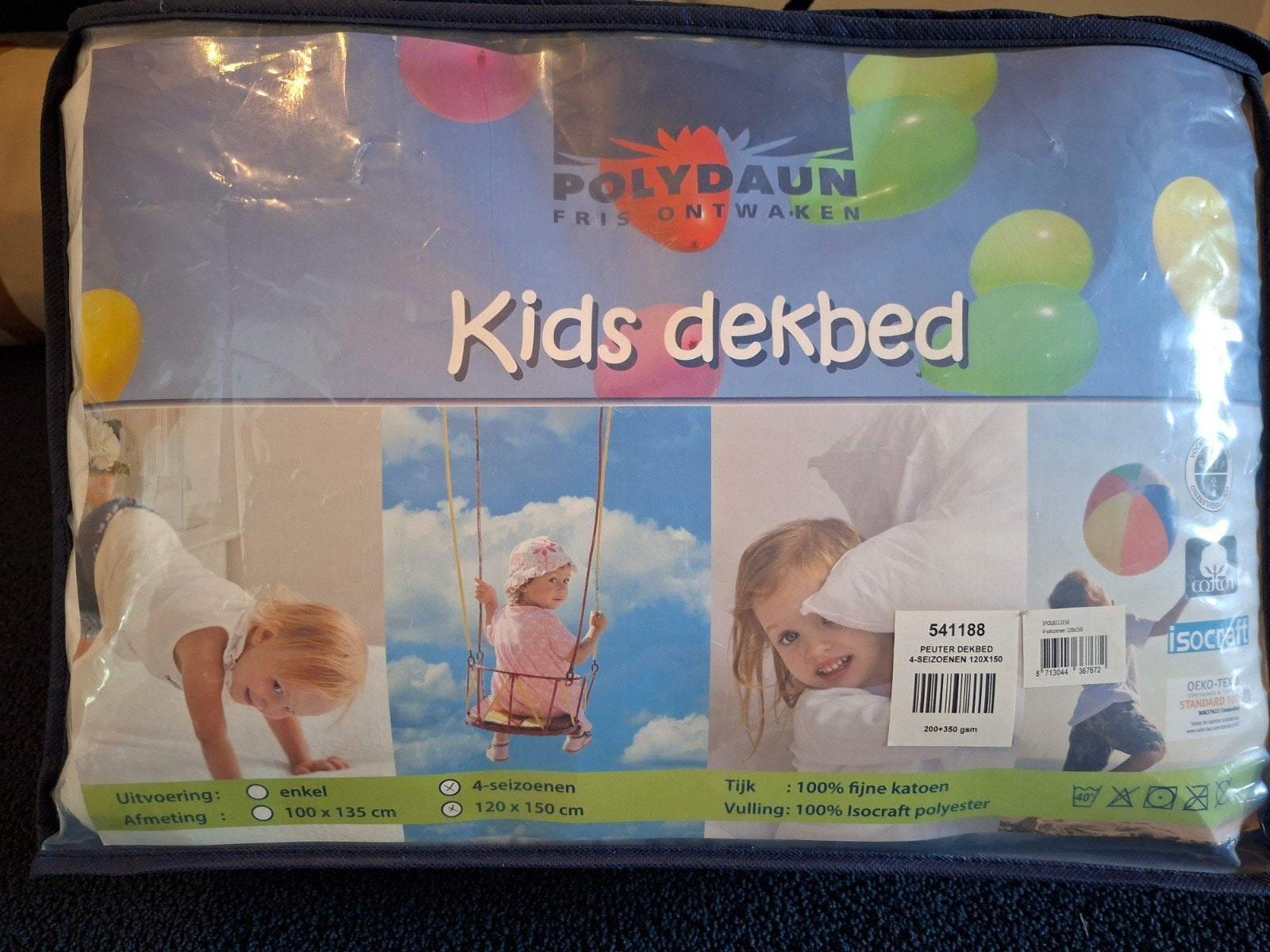 Kinder dekbed 4-seizoenen 120x150cm, Ophalen, Gebruikt, Overige merken, Jongetje of Meisje