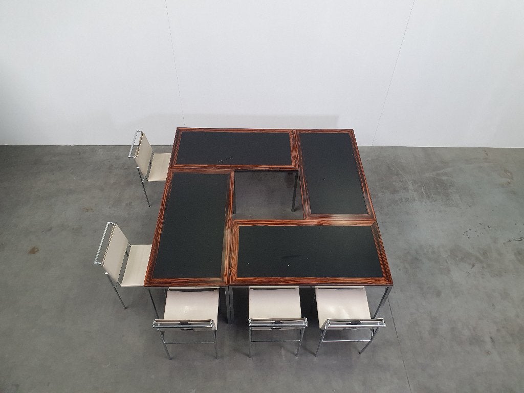 Vintage 50s macassar coromandel tafel bureau loral co belgie, Antiek en Kunst, Antiek | Meubels | Tafels, Ophalen