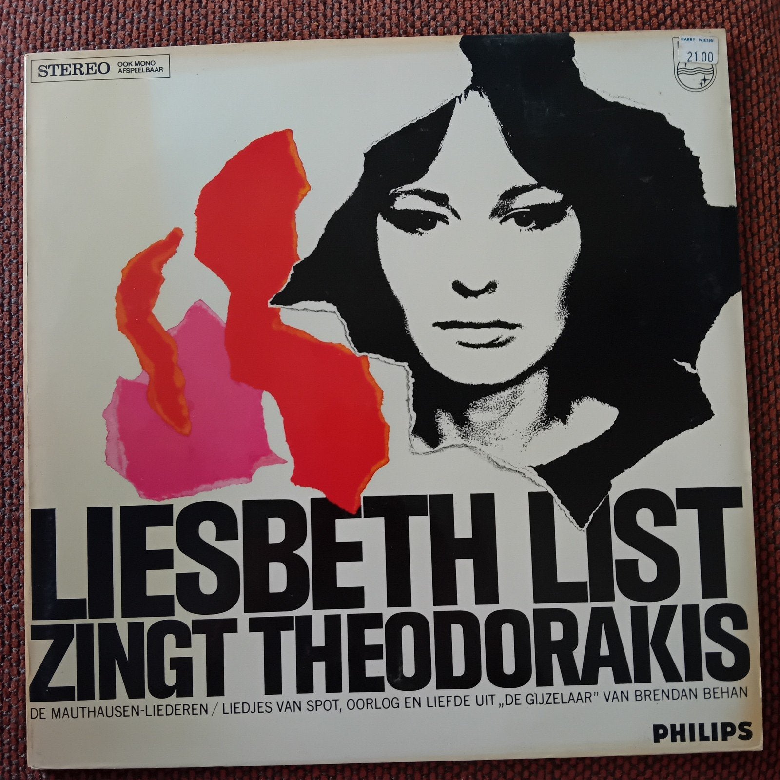 Liesbeth List zingt Theodorakis LP (Philips), LP, Gebruikt, Pop, Ophalen of Verzenden