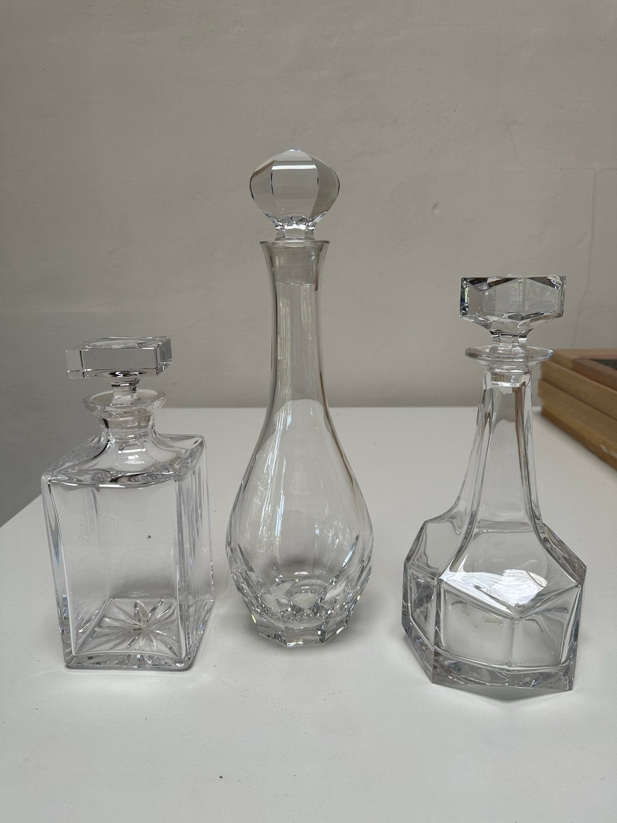 Set van 3 kristallen karaffen, Ophalen