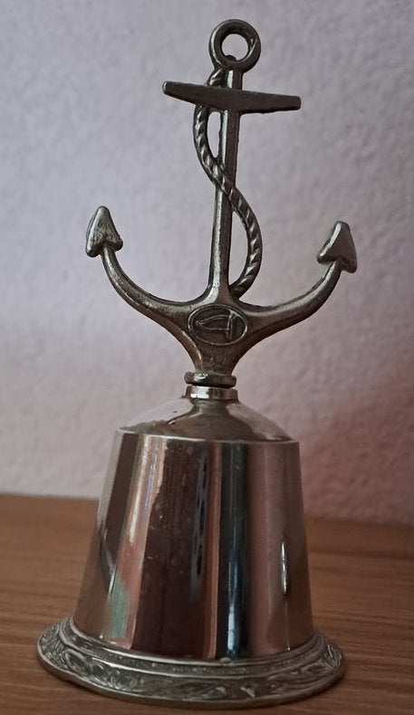 Vintage scheepsbel met anker - messing, Antiek en Kunst, Antiek | Overige Antiek, Ophalen of Verzenden