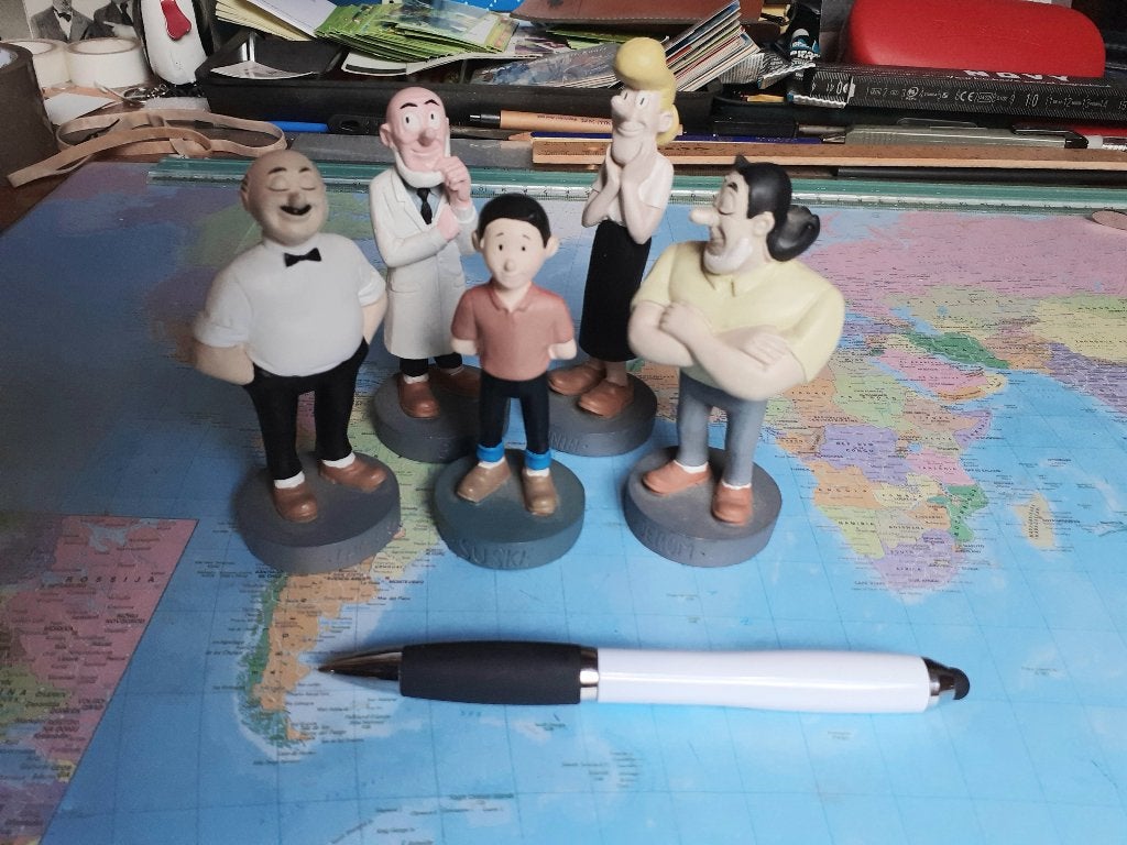 10 Suske en Wiske poppetjes  10 cm hoog en van, Verzamelen, Verzenden, Zo goed als nieuw, Tv, Actiefiguur of Pop