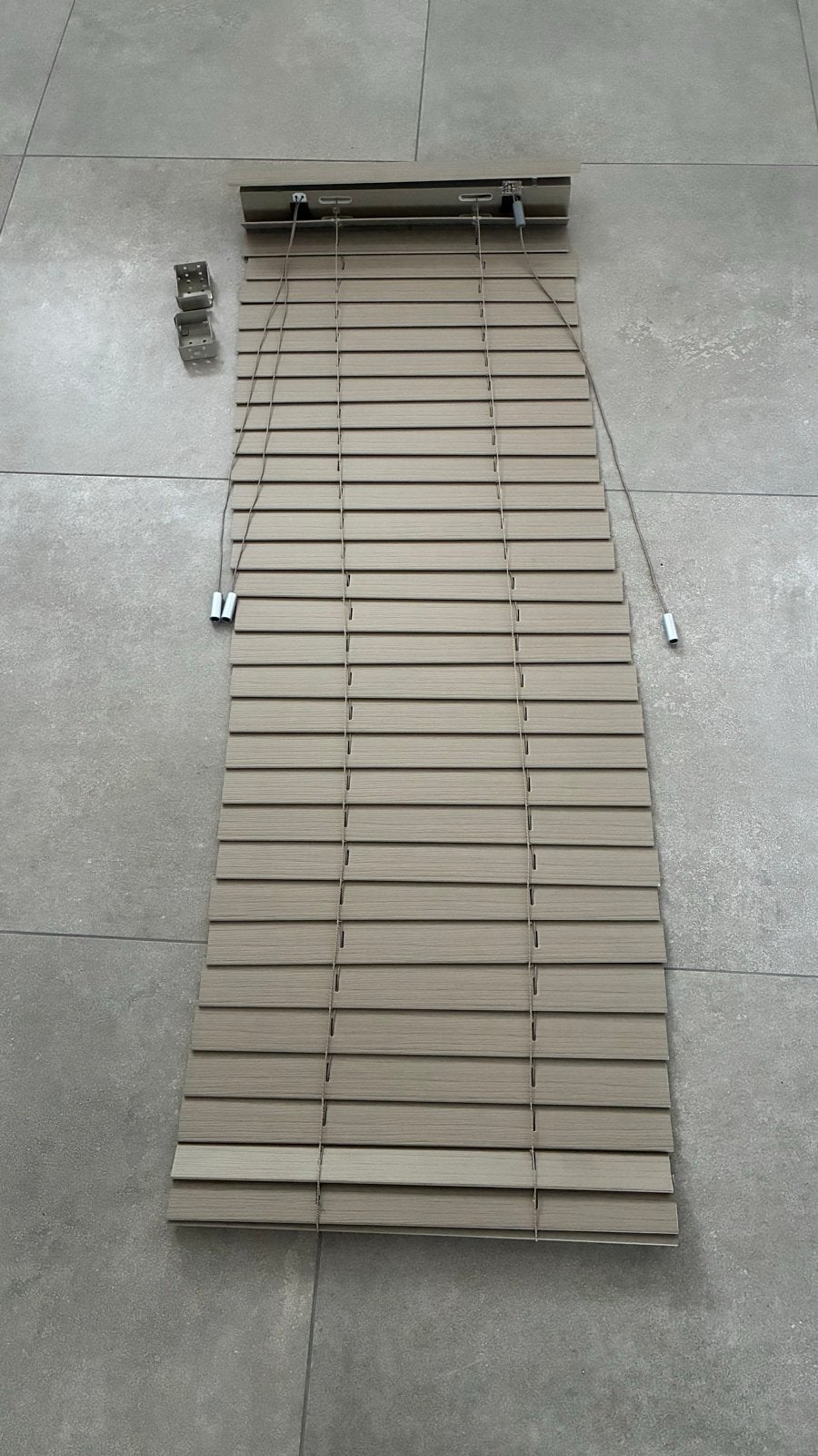 Jaloezieën - Houtlook - taupe - 46,5 x 139,6 cm, Ophalen, Overige merken, Hout, Zo goed als nieuw