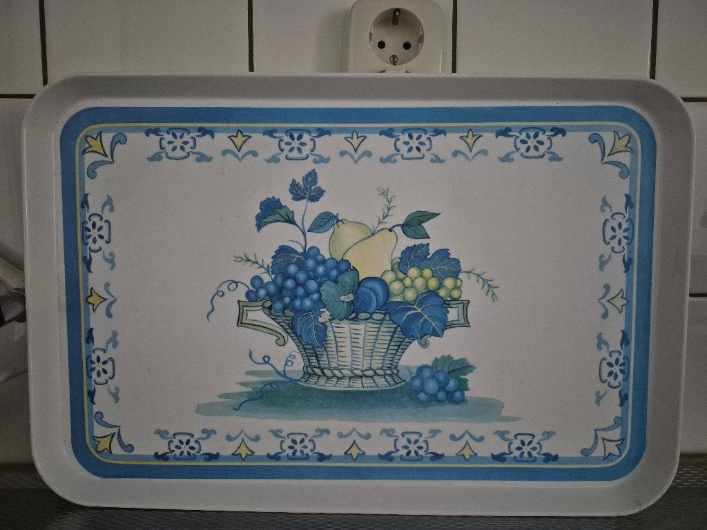 Dienblad, Huis en Inrichting, Woonaccessoires | Dienbladen, Kunststof, Gebruikt, Met afbeelding/tekst, Ophalen of Verzenden