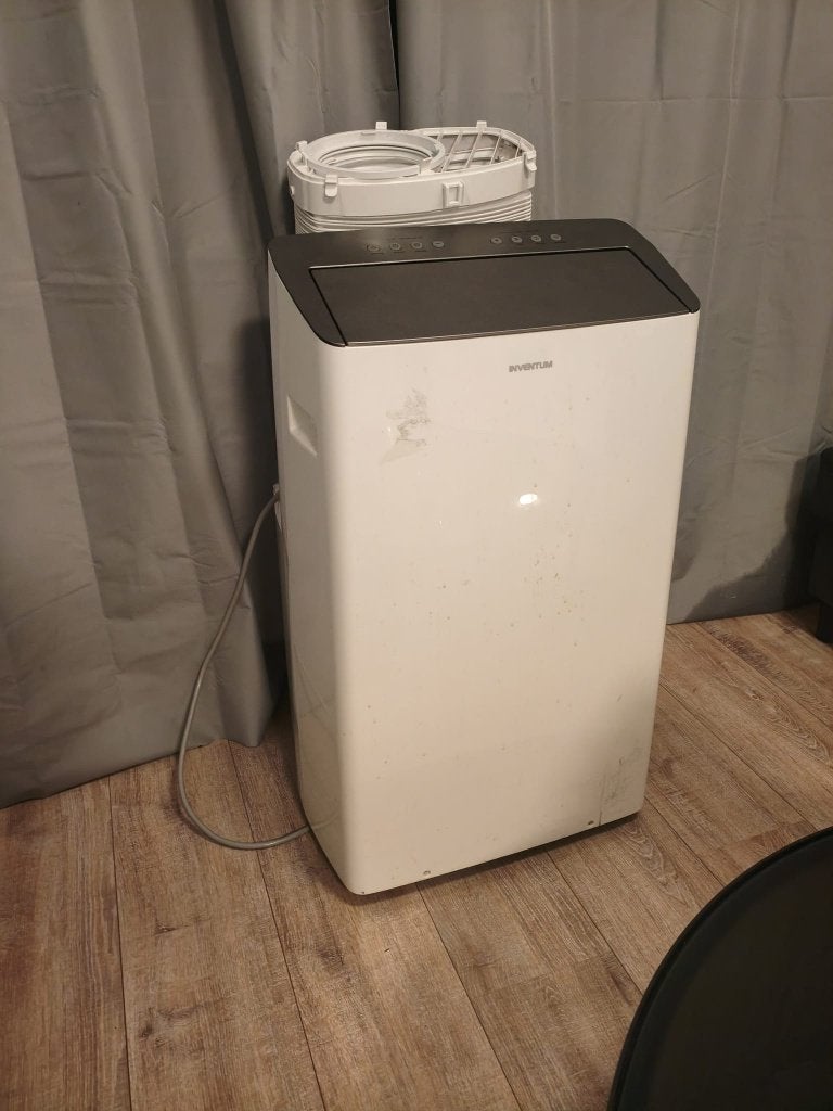 Inventum AC127W Mobiele Airco met Dubbele Slang, Ophalen, Minder dan 60 m³, 3 snelheden of meer, Zo goed als nieuw