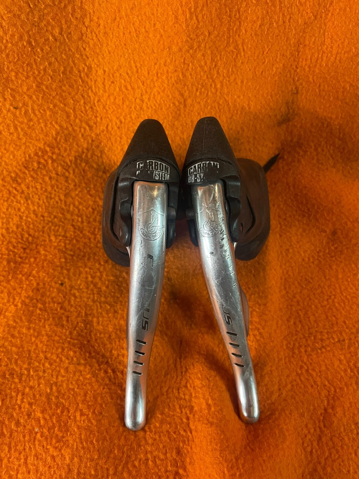 Campagnolo chorus  Carbon System 8S Shifters schakeling, Gebruikt, Verzenden, Derailleur of Ketting, Aluminium