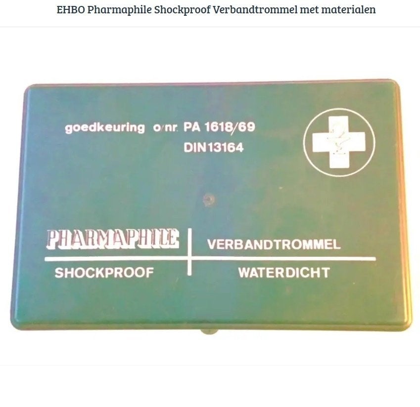 EHBO Pharmaphile Shockproof Verbandtrommel met materialen, Ophalen of Verzenden, Huis en Inrichting