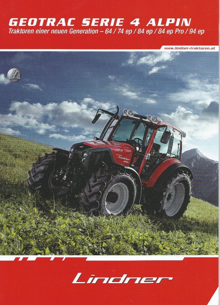 Folder Lindner Geotrac serie 4 Alpin, Ophalen of Verzenden, Gelezen, Tractor en Landbouw