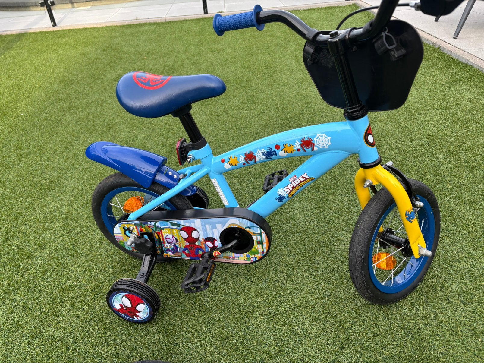 (Nieuw!) Spidey fiets met zijwieltjes, Ophalen, Terugtraprem, Zijwieltjes, Nieuw