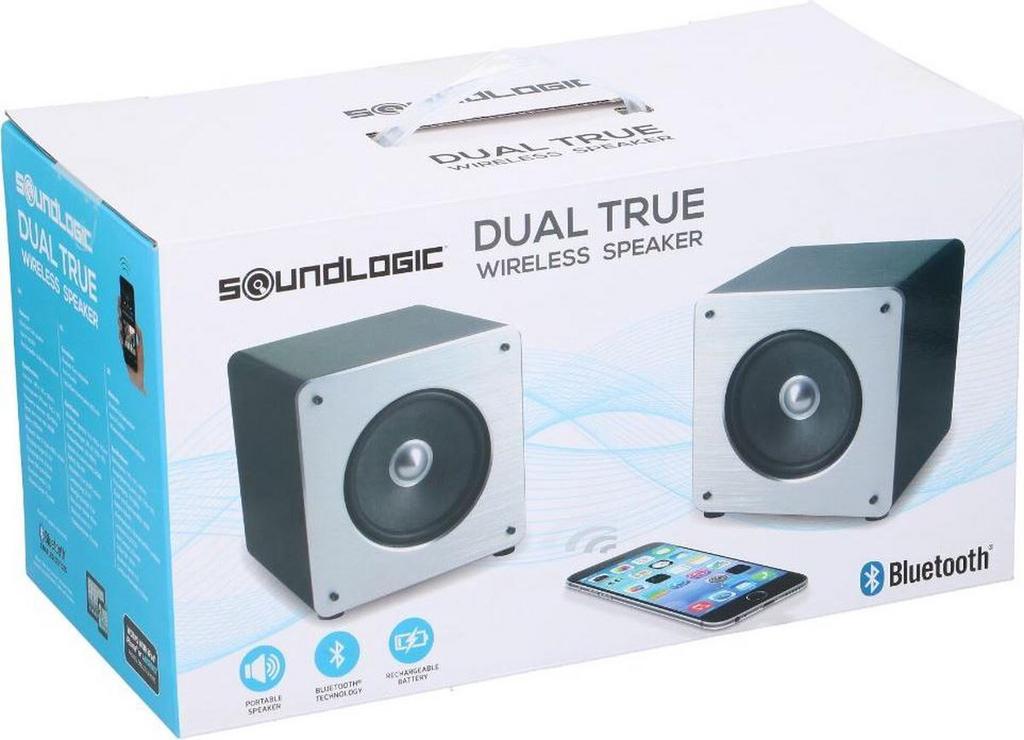 Soundlogic Dual True draadloze speakers., Ophalen of Verzenden, Zo goed als nieuw