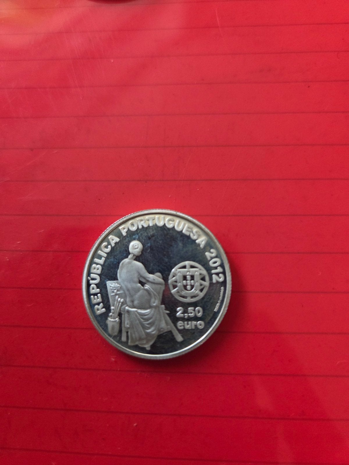 Zilveren munt 2,50 euro jose malhoa 2012 12 gram, Ophalen of Verzenden, Overige landen, Overige waardes, Zilver