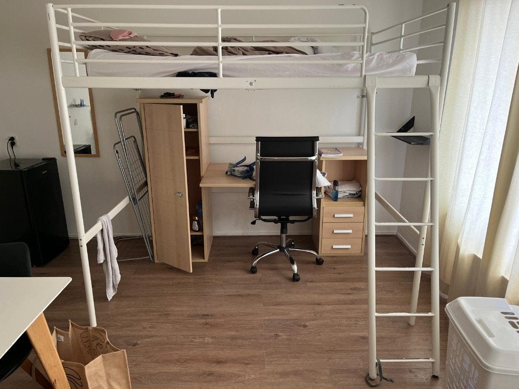 Hoogslaper bedframe voor twijfelaar, Ophalen, Gebruikt, Hoogslaper, 160 tot 180 cm