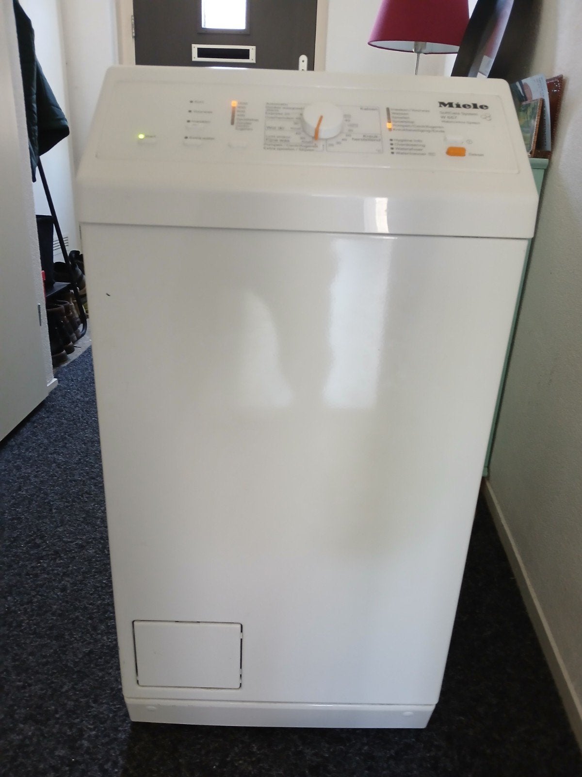 Miele W 667 Bovenlader Wasmachine - SoftCare System, 6 tot 8 kg, Bovenlader, Ophalen of Verzenden, 85 tot 90 cm