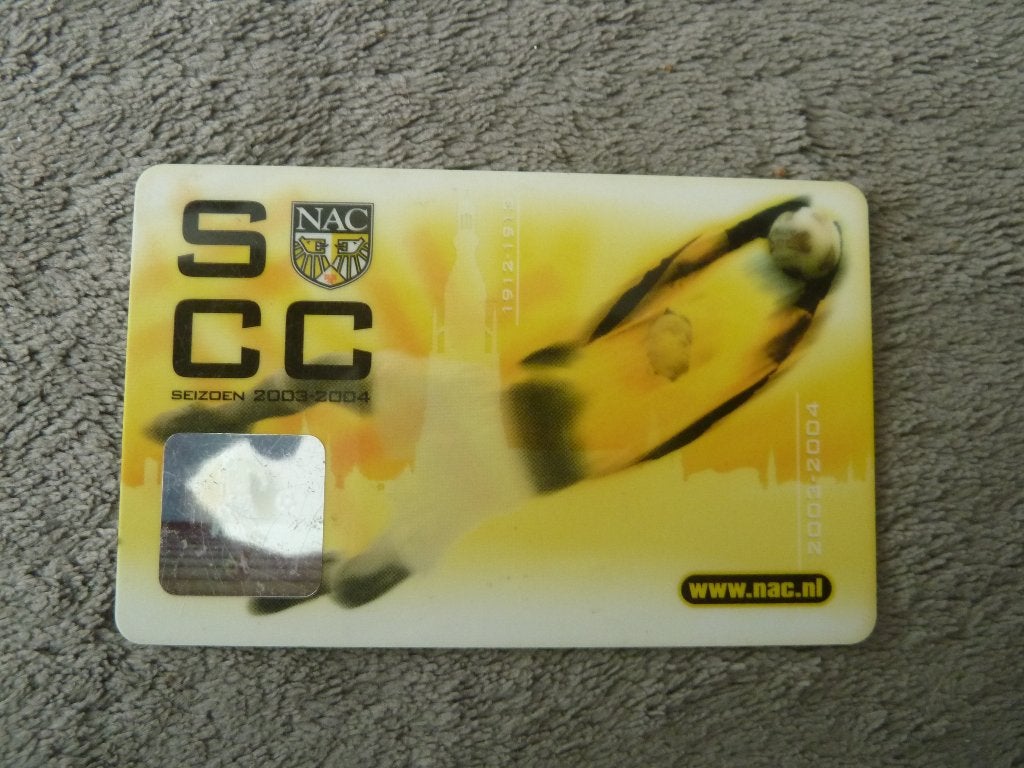 Seizoenclubcard.NAC.2003/04. Groene achterkant NAC suppver, Ophalen of Verzenden, Gebruikt, NAC Breda, Overige typen