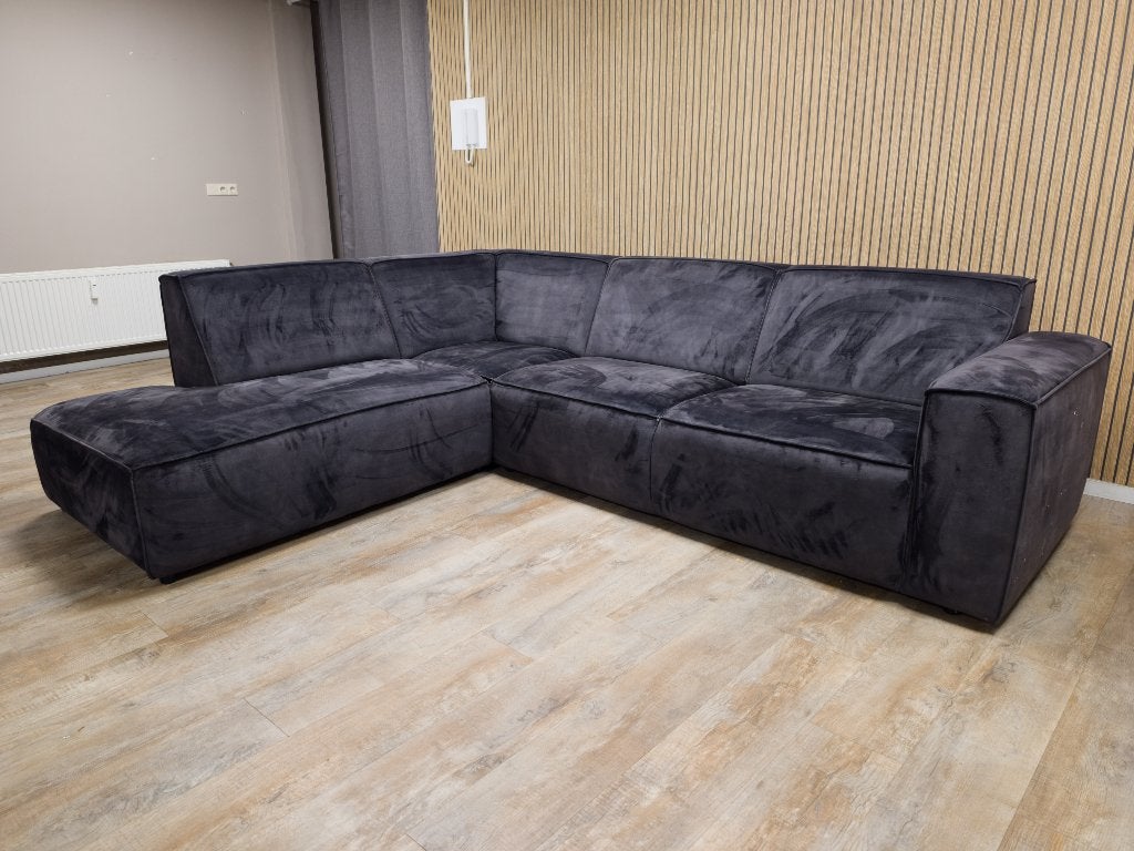 Mooi Antraciet Velvet Antraciet Hoekbank, Huis en Inrichting, Banken | Bankstellen, Info@banxtel.nl, Gebruikt, Hoekbank, Hoekbank