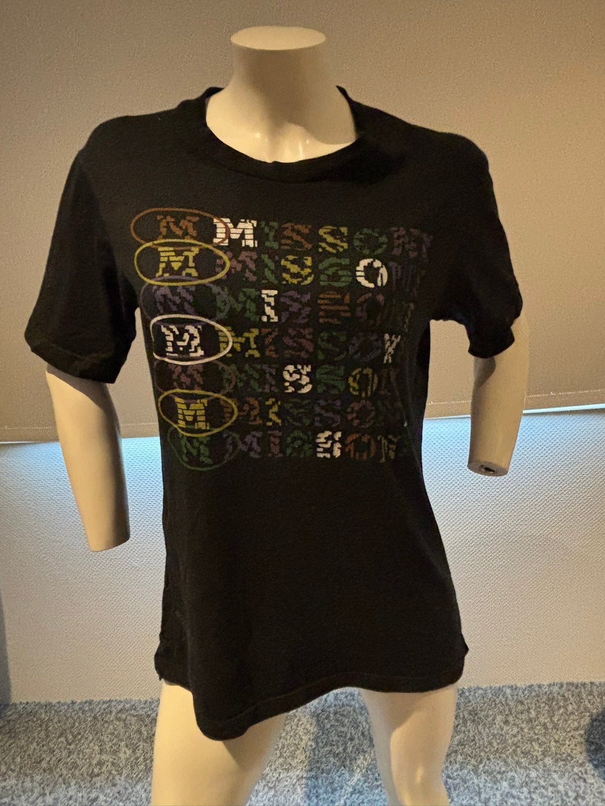 M missoni shirt met leuke print maat m, Maat 38/40 (M), Zwart, M missoni, Ophalen of Verzenden