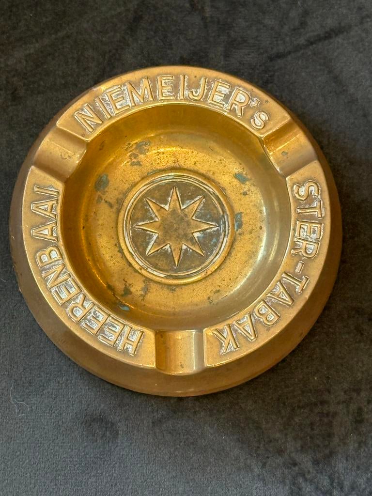 Vintage Niemeijer's Ster Tabak Messing Asbak, Ophalen of Verzenden, Koper