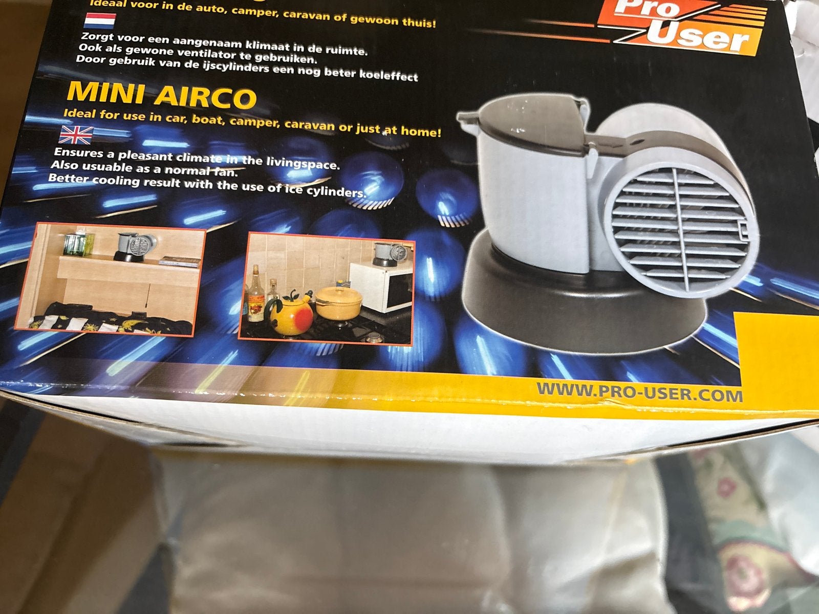 Pro User Mini Airco - Ideaal voor auto, caravan of thuis, Tafel- of Grondventilator, Minder dan 60 m³, Ventileren, Nieuw