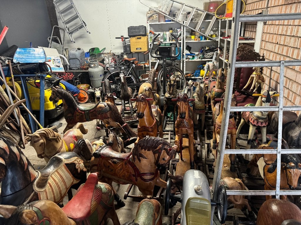 antieke hobbelpaarden van 50-150 cm veelzijdig!, Antiek en Kunst, Ophalen of Verzenden