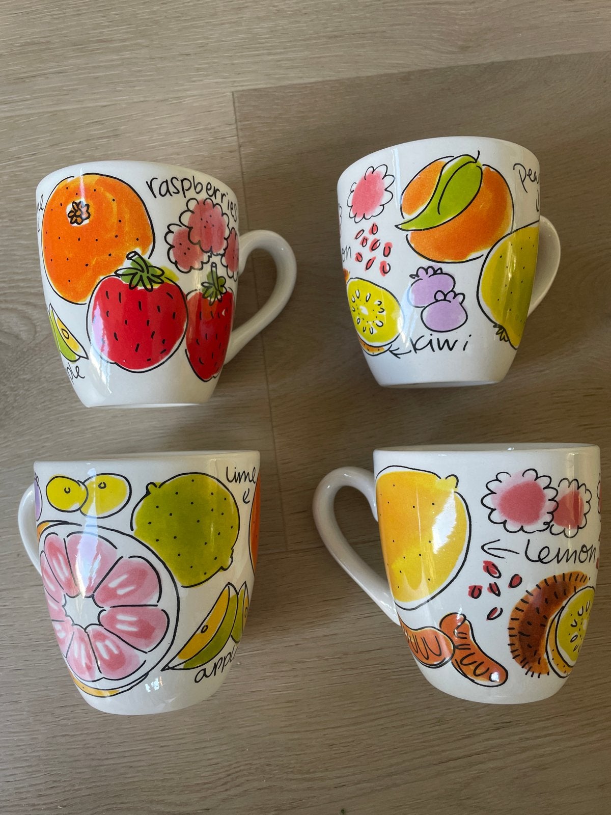 Blond Amsterdam fruit mokken - set van 4, Keramiek, Zo goed als nieuw, Modern, Blond Amsterdam