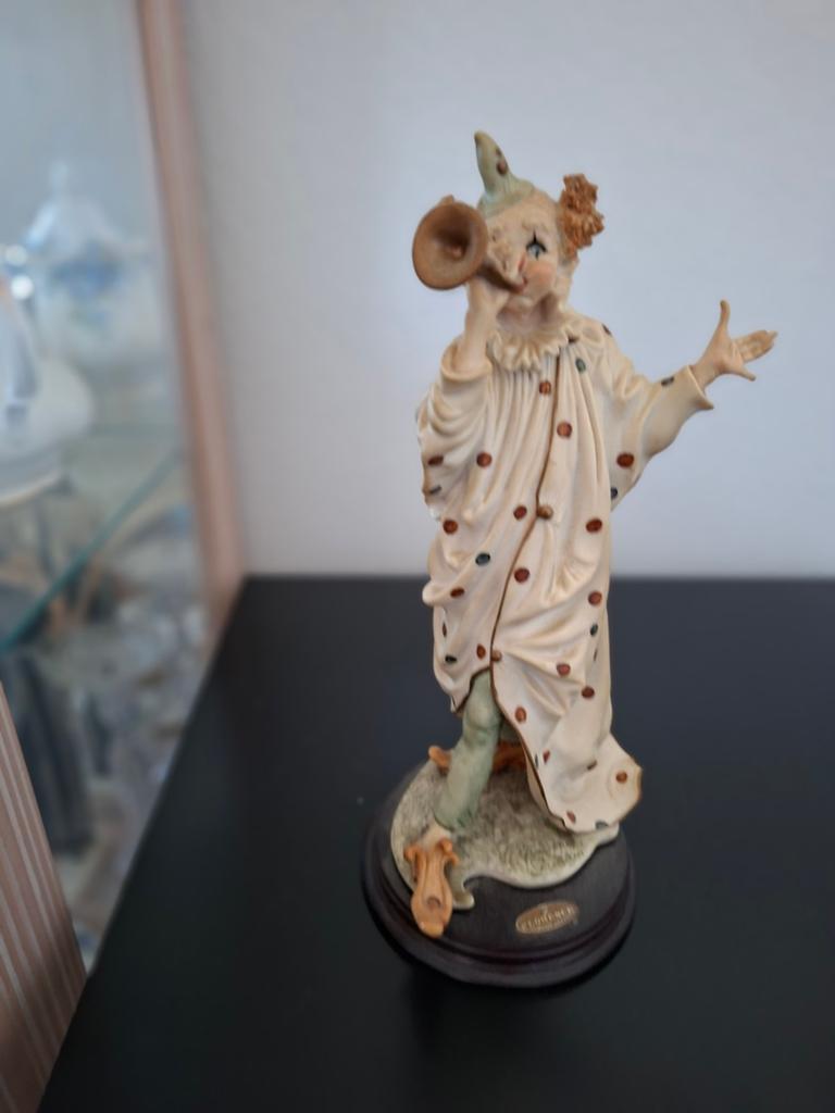 Vintage Beeldje Clown met Trompet - Florence Giuseppe Armani, Antiek en Kunst, Kunst | Beelden en Houtsnijwerken, Ophalen